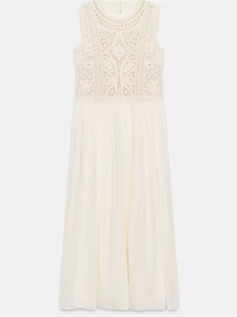 Zara Cream Crochet Bodice Maxi Dress - Picture 8 of 9